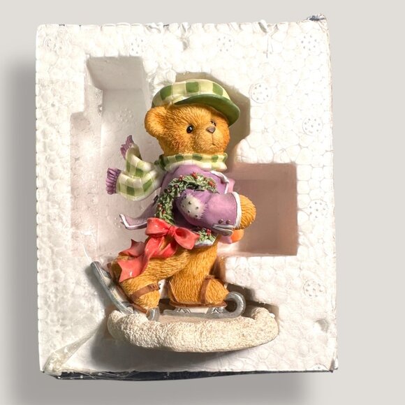 Cherished Teddies "Adam" Holiday Ice Skating Figurine 269751 By Enesco - Picture 1 of 6